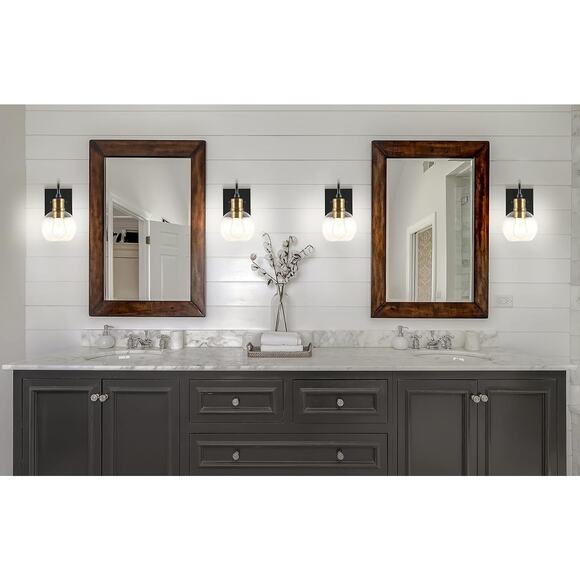 JONATHAN Y Marais Vanity Light Iron Glass Rustic Industrial Bohemian JYL3526A - Picture 13 of 14